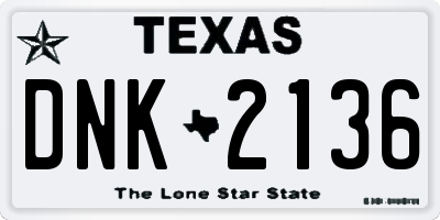 TX license plate DNK2136