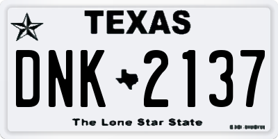 TX license plate DNK2137
