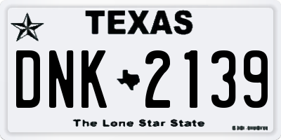 TX license plate DNK2139
