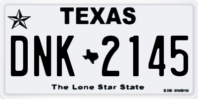 TX license plate DNK2145