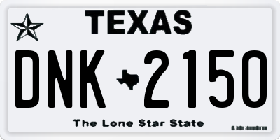 TX license plate DNK2150