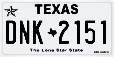 TX license plate DNK2151