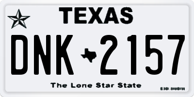 TX license plate DNK2157