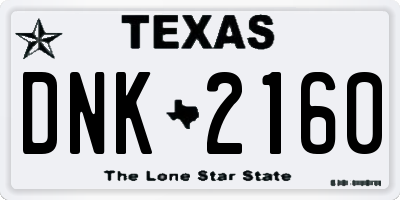 TX license plate DNK2160
