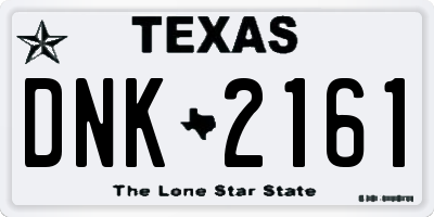 TX license plate DNK2161
