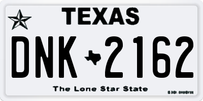 TX license plate DNK2162