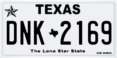 TX license plate DNK2169