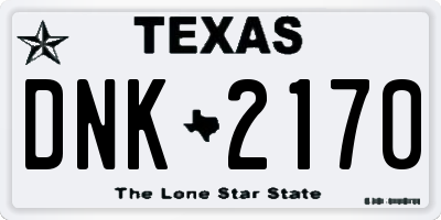 TX license plate DNK2170