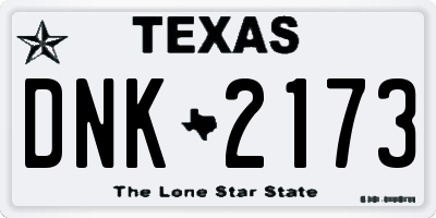 TX license plate DNK2173