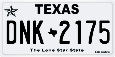 TX license plate DNK2175