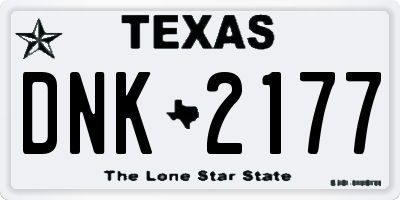 TX license plate DNK2177