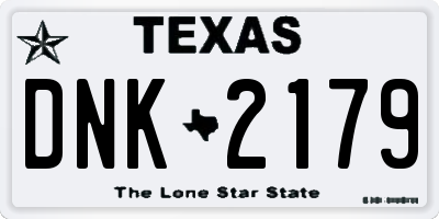 TX license plate DNK2179
