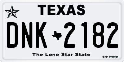 TX license plate DNK2182