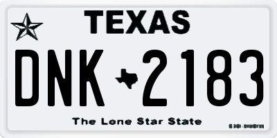 TX license plate DNK2183