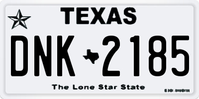TX license plate DNK2185