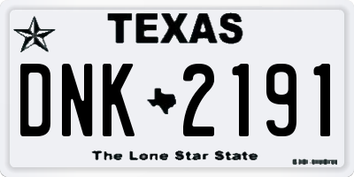 TX license plate DNK2191