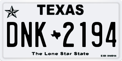 TX license plate DNK2194