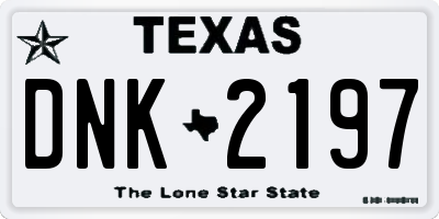 TX license plate DNK2197