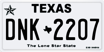 TX license plate DNK2207