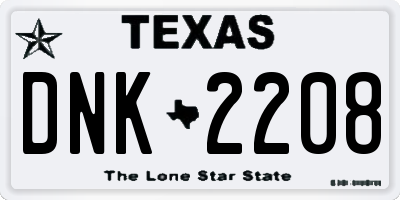 TX license plate DNK2208