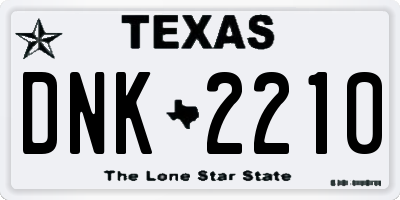 TX license plate DNK2210