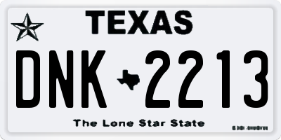 TX license plate DNK2213