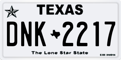 TX license plate DNK2217