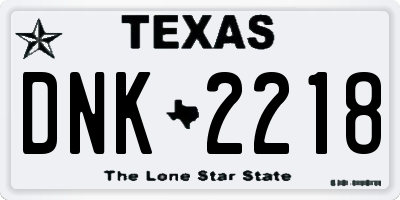 TX license plate DNK2218