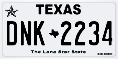 TX license plate DNK2234