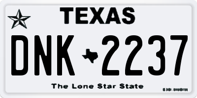 TX license plate DNK2237