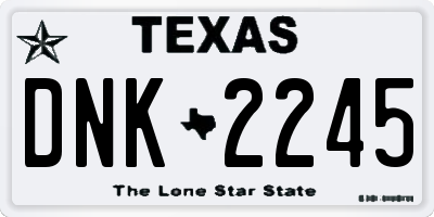 TX license plate DNK2245