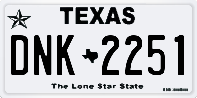TX license plate DNK2251