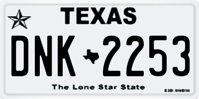 TX license plate DNK2253