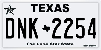 TX license plate DNK2254