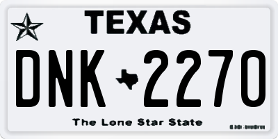 TX license plate DNK2270