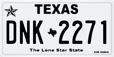 TX license plate DNK2271