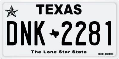 TX license plate DNK2281