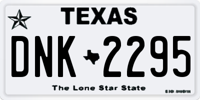 TX license plate DNK2295