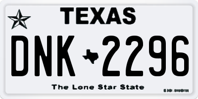 TX license plate DNK2296