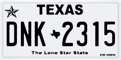 TX license plate DNK2315