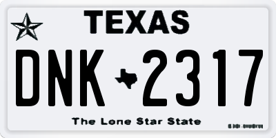 TX license plate DNK2317