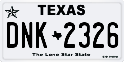 TX license plate DNK2326