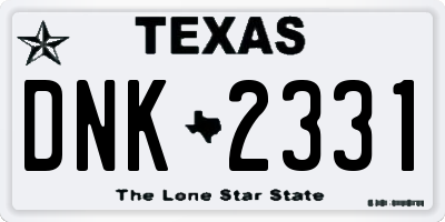 TX license plate DNK2331