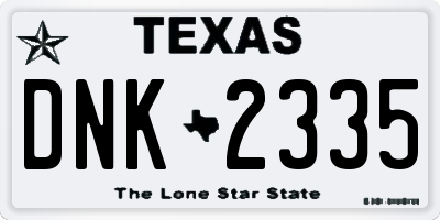 TX license plate DNK2335