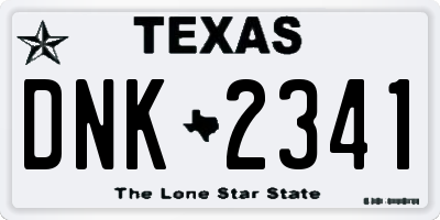 TX license plate DNK2341