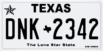 TX license plate DNK2342