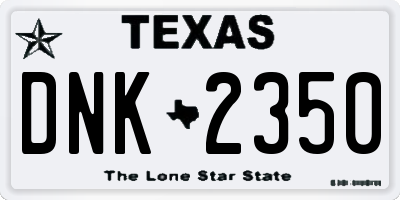 TX license plate DNK2350