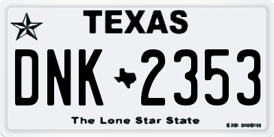 TX license plate DNK2353