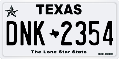 TX license plate DNK2354