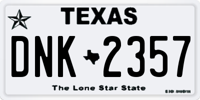 TX license plate DNK2357